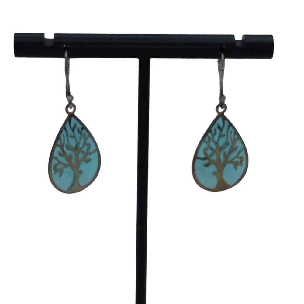 Boma Sterling Silver 925 Tree of Life Dangle Earrings